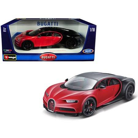 Bugatti Chiron Sport 16 Red and Black 1/18 Diecast Model Car by Bburago