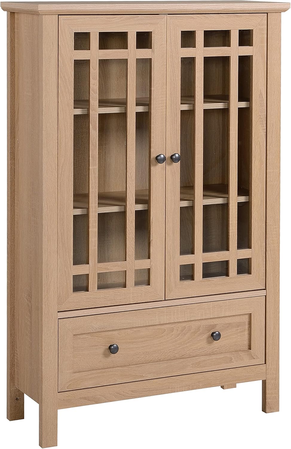Legacy Home Accent Cabinet, Glass Cabinet, 2 Door and 1 Drawer Storage Cabinet 147