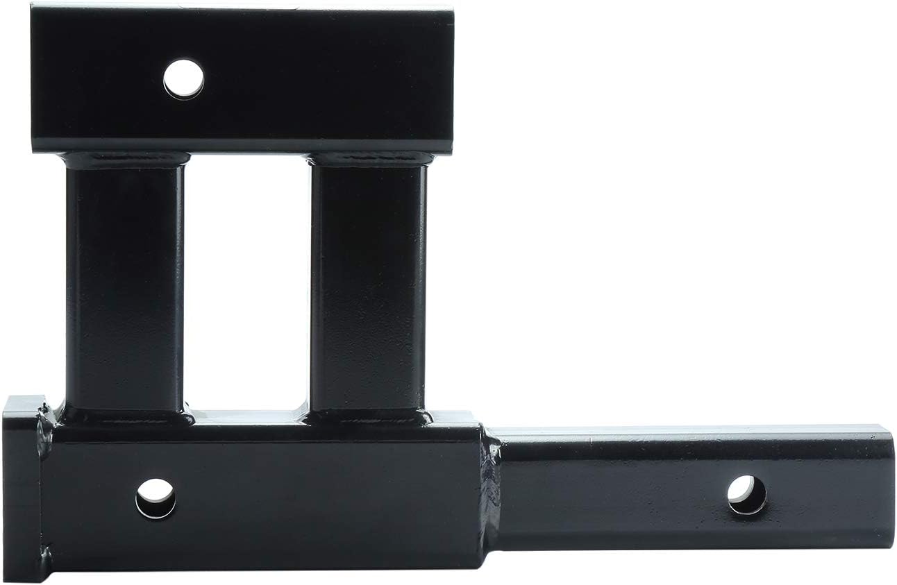 HiTow Dual Hitch Receiver Extension Adapter Trailer Towing Extender (GTW 4,000 lbs) Pack of 2