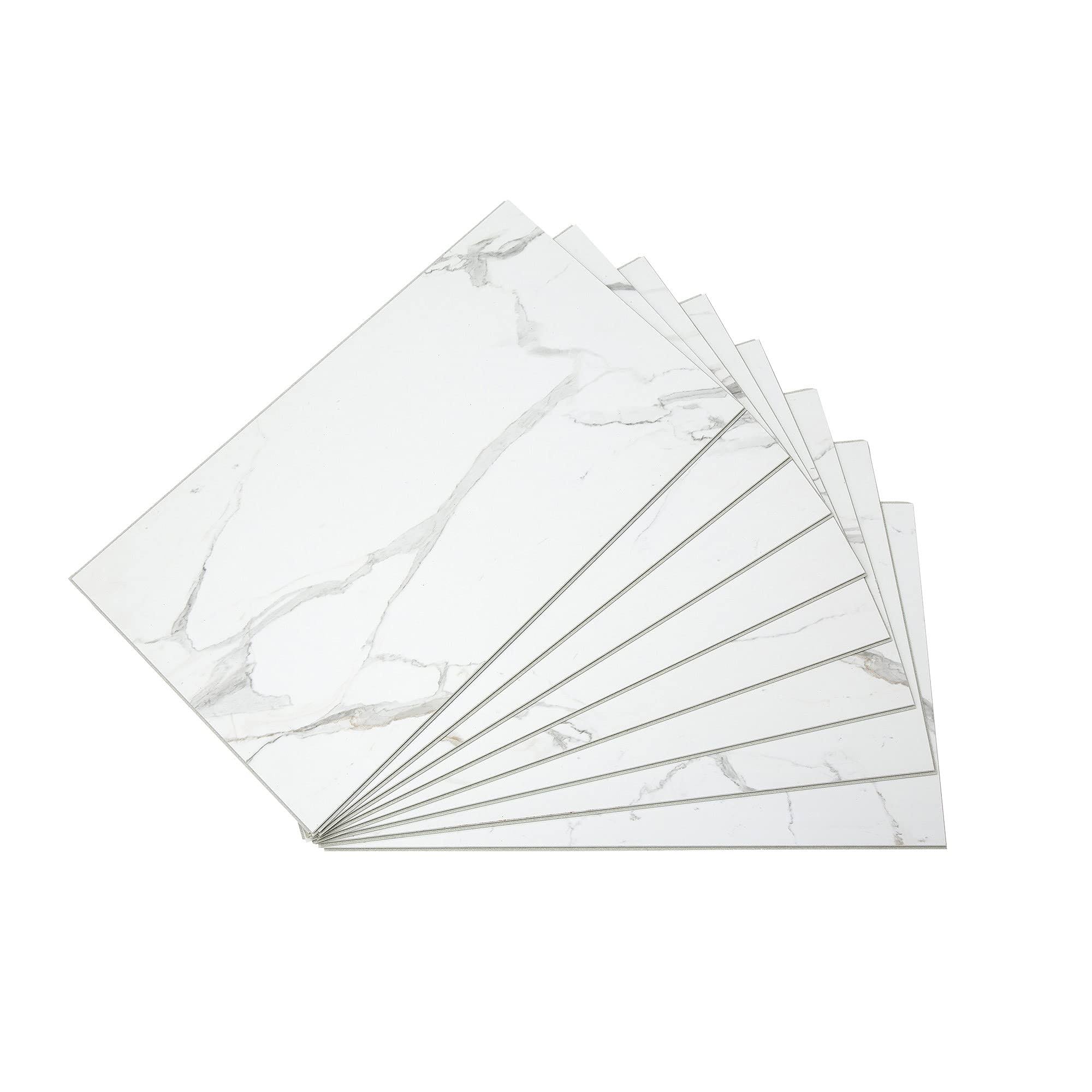 Palisade 25.6x22L x 14.8x22W Vinyl Wall Tile, Carrara Marble, 8 Pack