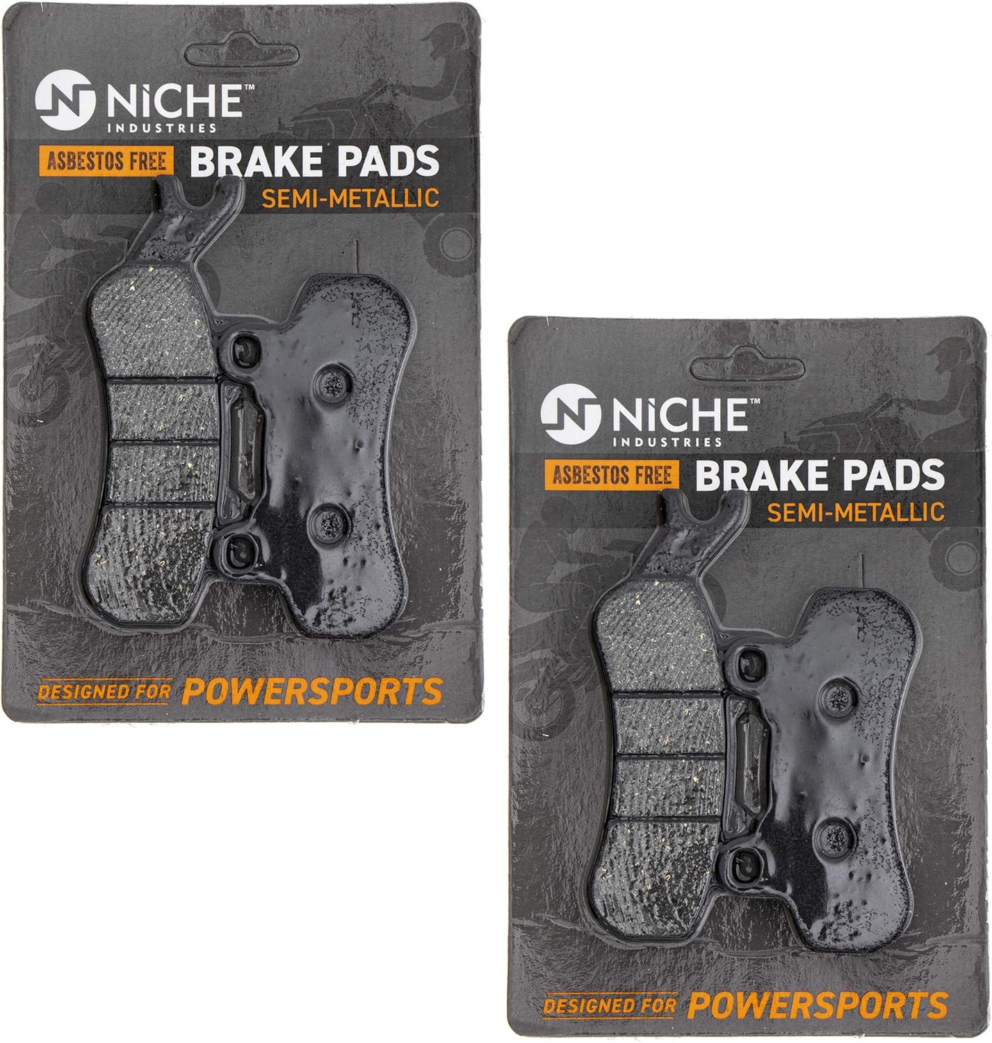 NICHE Front/Rear Right Brake Pad Set for Can-Am 715900380 Semi-Metallic 2 Pack