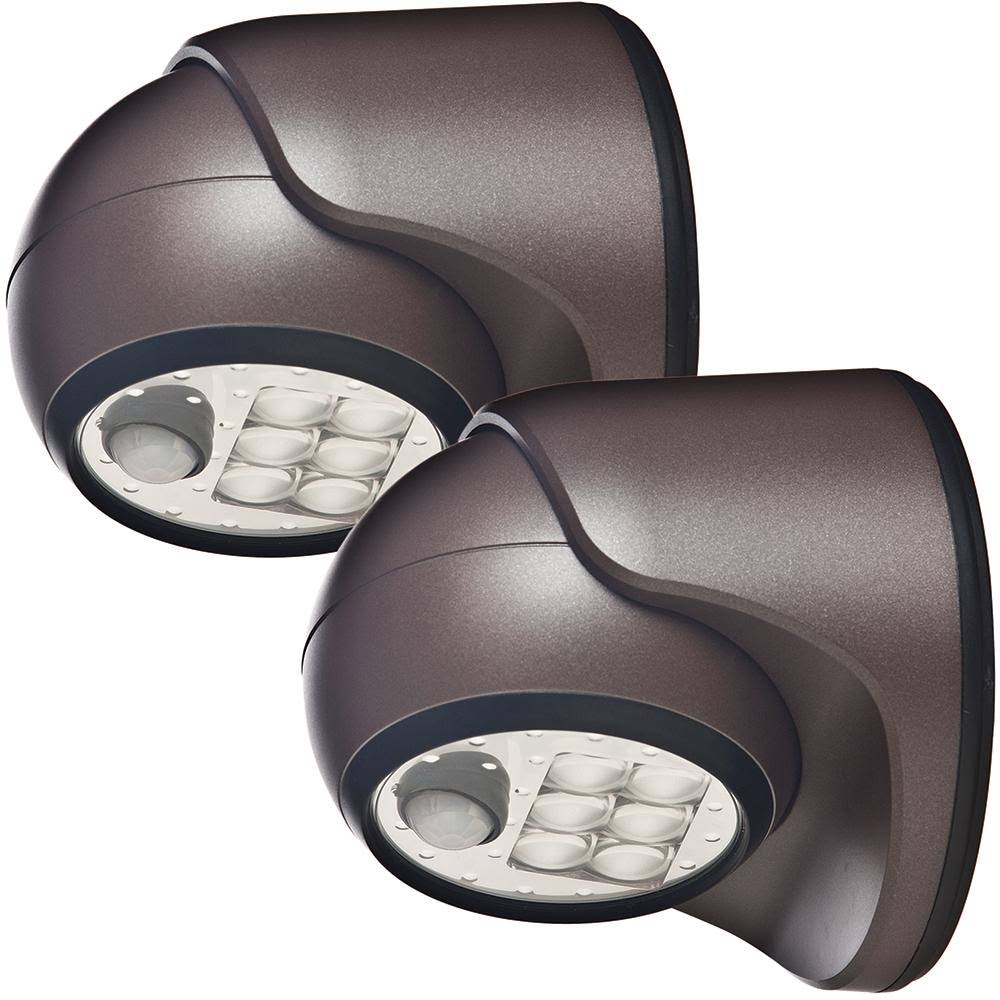Light It! by Fulcrum 20035-107 6 LED Wireless Motion Sensor Weatherproof Porch Light, 2 Pack, Bronze