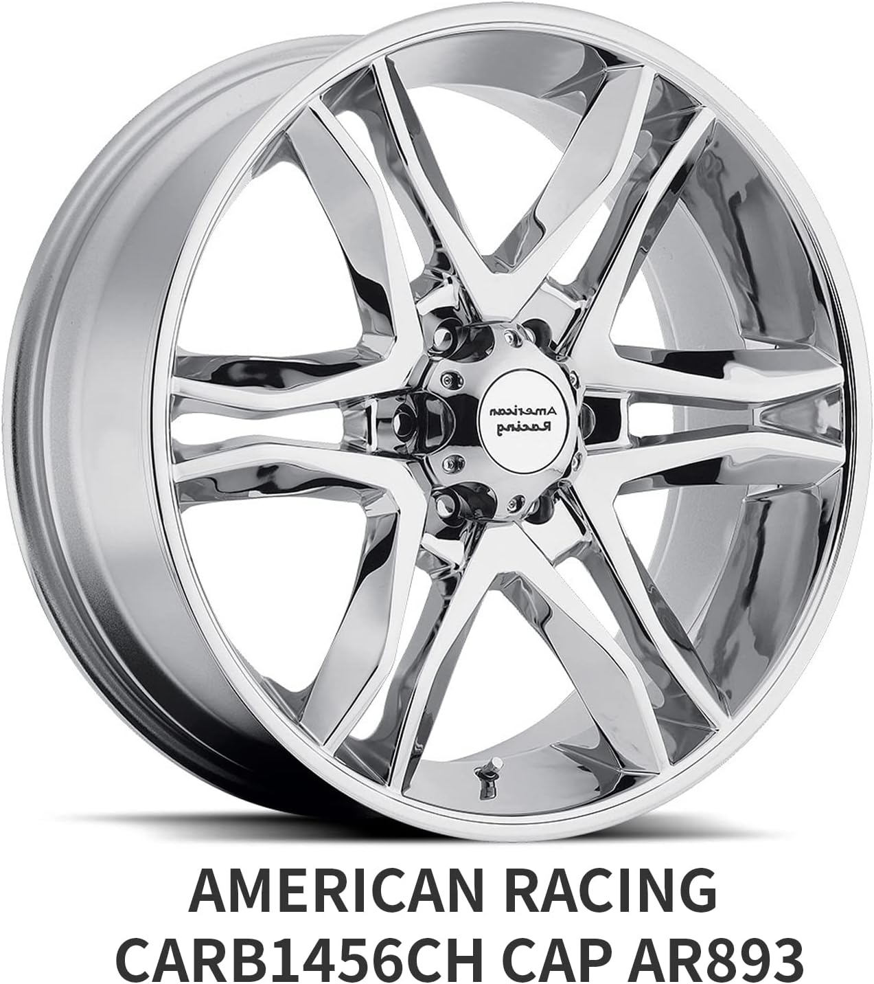 KitsPro Wheel Center Caps for American Racing CARB1456CH Cap AR893 6 Lug Hub Caps , Pack of 4 (American Racing)