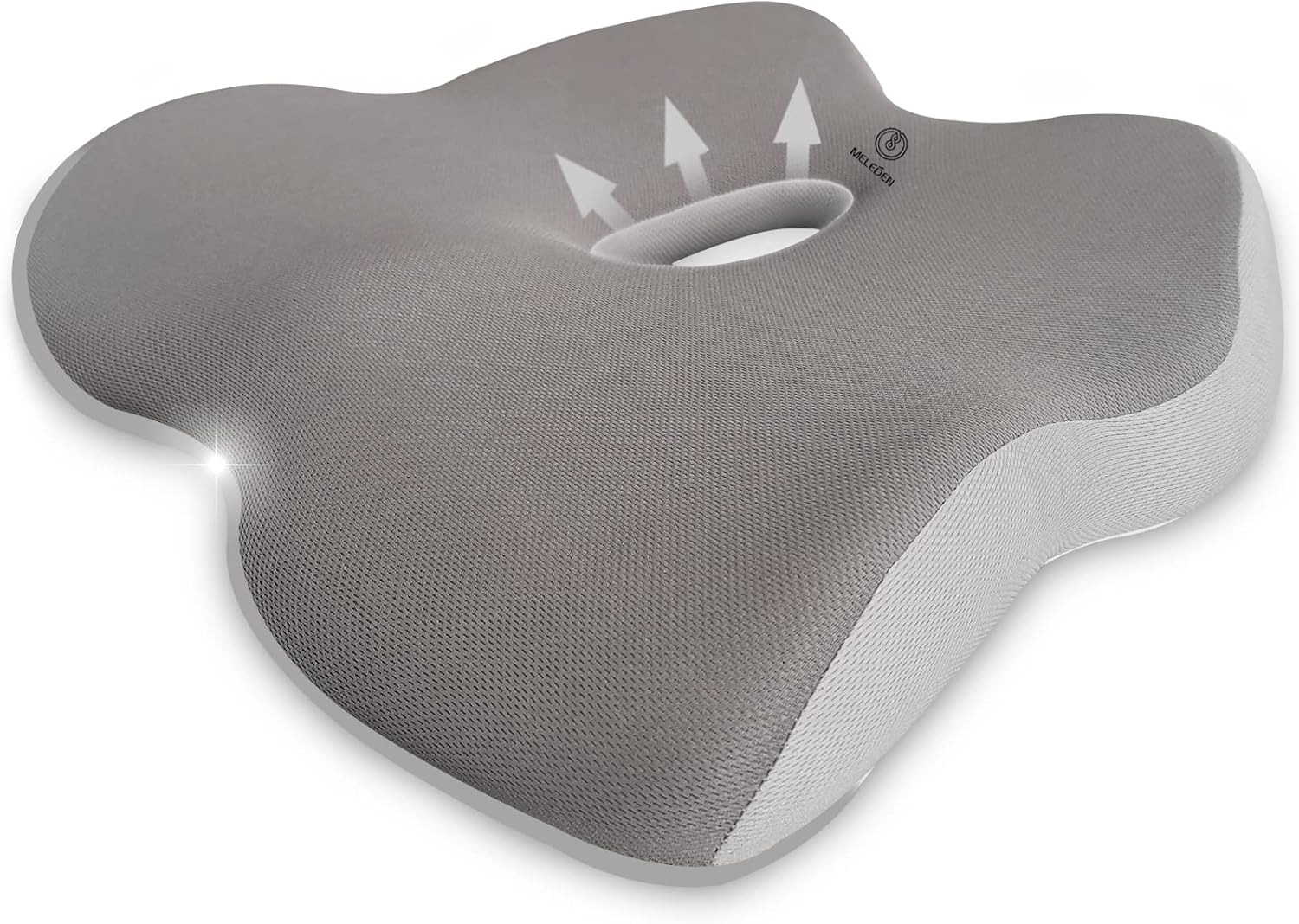 MELEDEN Seat Cushion, Back & Seat Cushions for Office Desk Chair, Memory Foam Coccyx Pad with Adjustable Straps for Sciatica, Tailbone, Lower Back Pain Relief, Seat Pad for Car,Wheelchair (Gray)