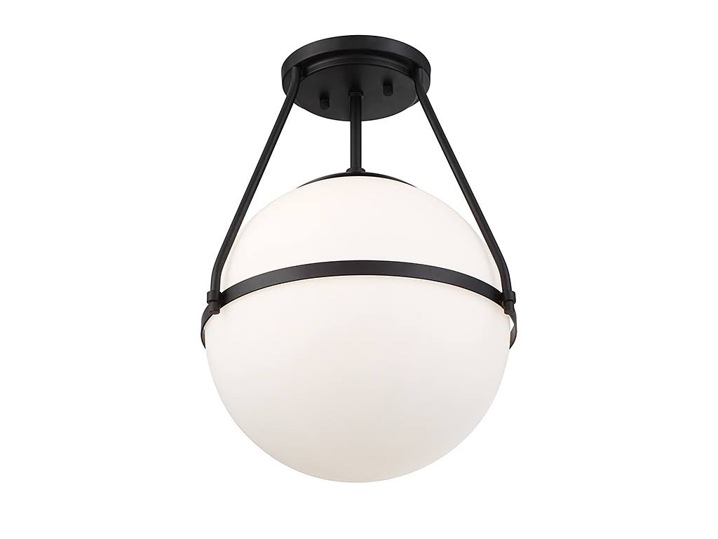 Meridian M60054MBK 1 Light Semi Flush - Matte Black