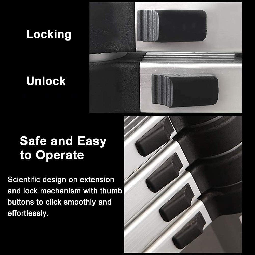 ANUOMY Tall Telescopic Ladder 20ft/23ft/26ft, Aluminum Extension Telescoping Ladder,Multi Purpose Foldable Straight Ladder,Compact Retractable Ladders for Attic Roofing Business (Size : 5m/16 ft)