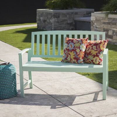 Leora Wooden Garden Bench Beachcrest Home Frame Color: Light Mint