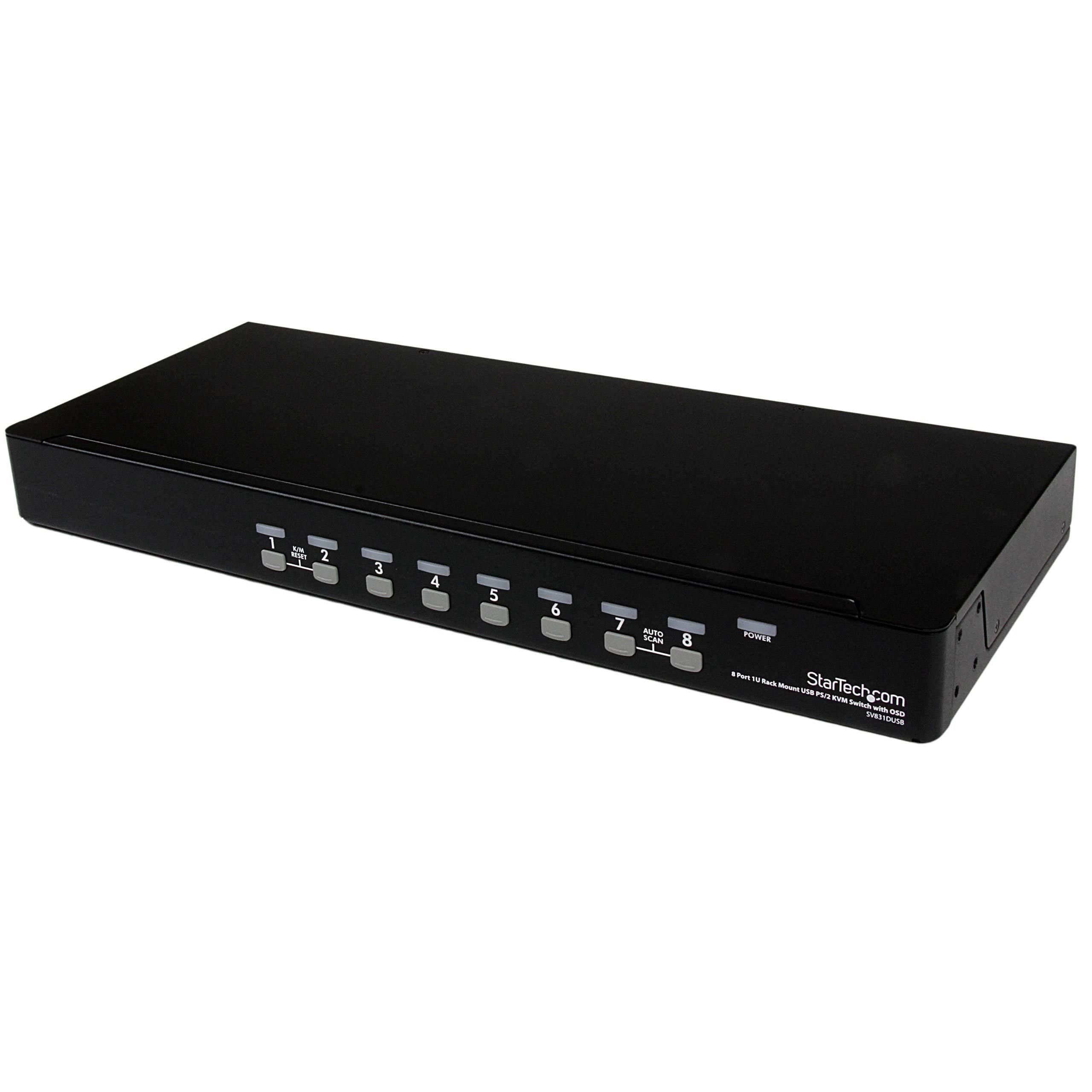 StarTech.com 8 Port 1U Rack Mount USB PS/2 KVM Switch with OSD (SV831DUSB)