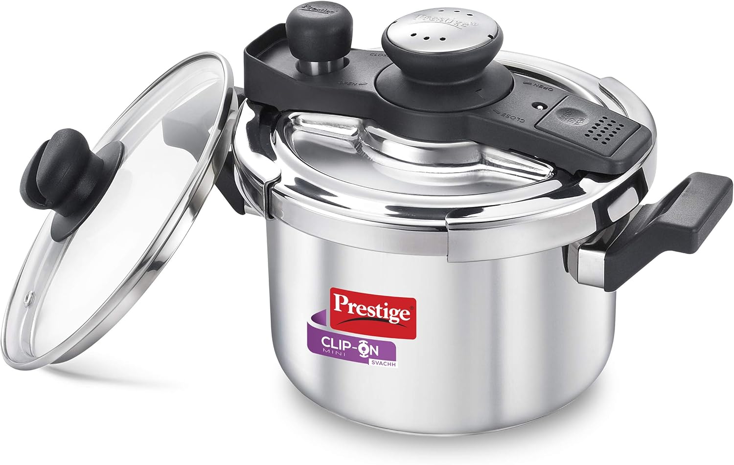 Prestige Svachh Clip-on Mini Stainless Steel 3 Litre Pressure Cooker