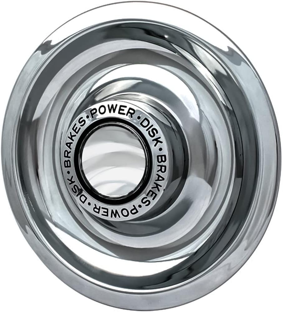 OxGord Power Disc Rally Wheel Center Caps (Pack of 4) Best for GM Classic Car Accessories | Snaps Over 14x6, 14x7, 15x6, 15x7, 15x8 & 15x10 Rim - Stainless Steel Cap is 7