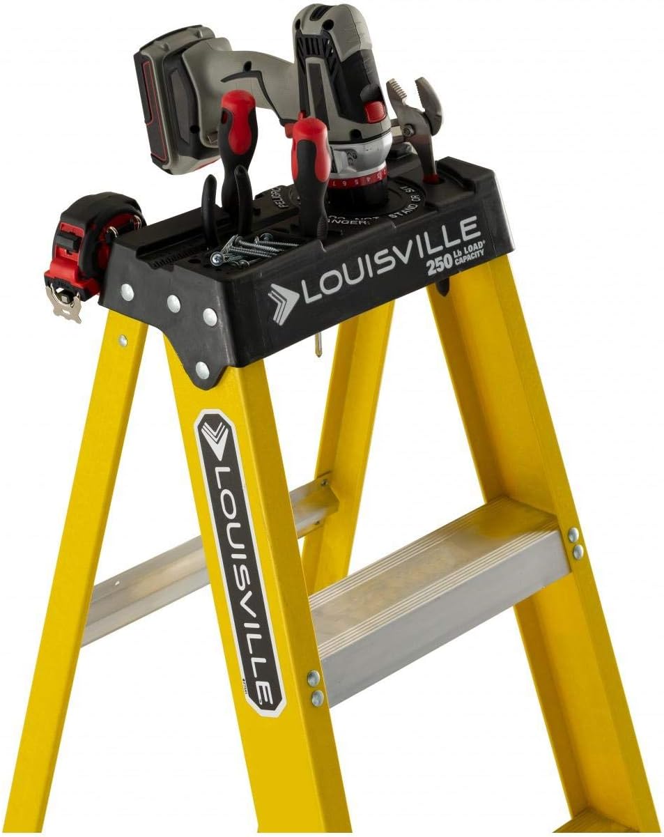 Ladder 8' Fiberglass Step Ladder, 250-lb Capacity Industrial Home Improvement Tools Workshop Equipments Workshop Equipment Ladders, Stepladder, Stair, Factory, Plant, Works, Manufactory, Shop.