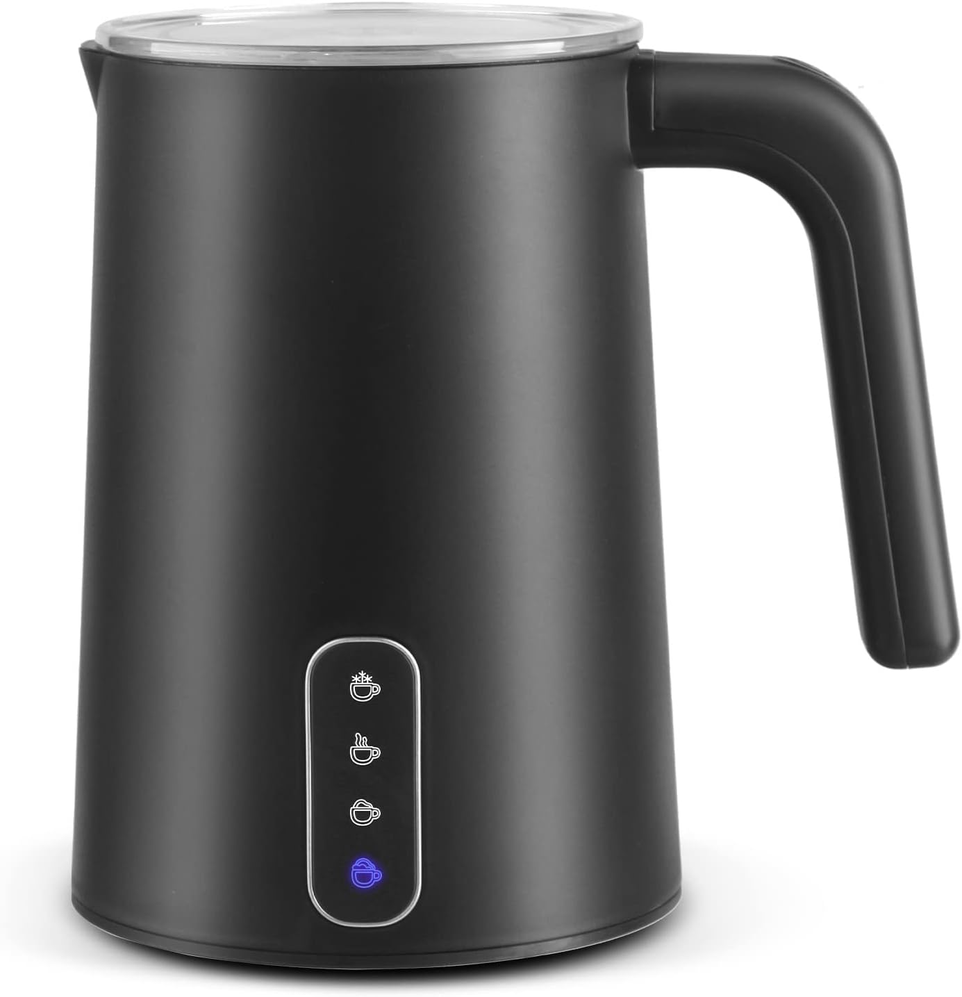 YIMICE Automatic Electronic Milk Frother, Stainless Steel Milk Steamer with Hot &Cold Milk Functionality, Automatic Foam Maker, Black