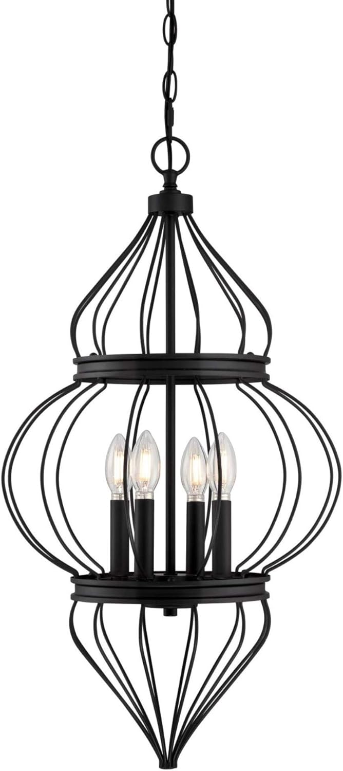 Westinghouse Lighting 6368600 Salma Four-Light Indoor Chandelier, Matte Black Finish