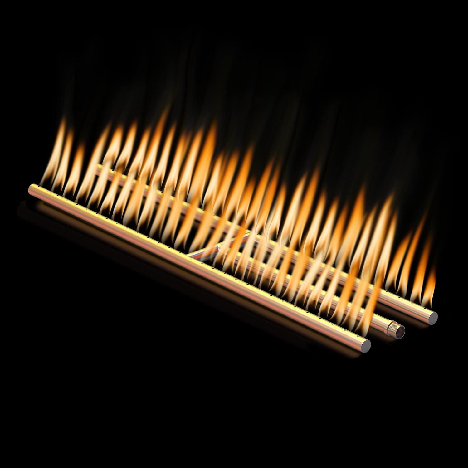 KEESHA Fireplace H Burner 30 x 6 inch Stainless Steel Burner Replace for Propane Natural Gas Fireplace Fire Pit Burner