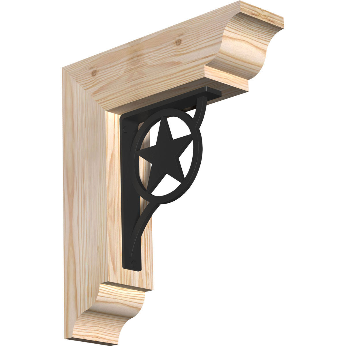 Ekena Millwork 3 1/2 inchw x 15 1/2 inchd x 18 inchh Austin Traditional Ironcrest Smooth BRACKET, Douglas Fir (1 1/2 inchw x 7 1