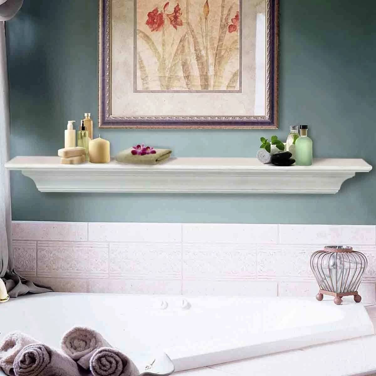 72&& Crestwood Contractors Fireplace Shelf by 618-72 - Black