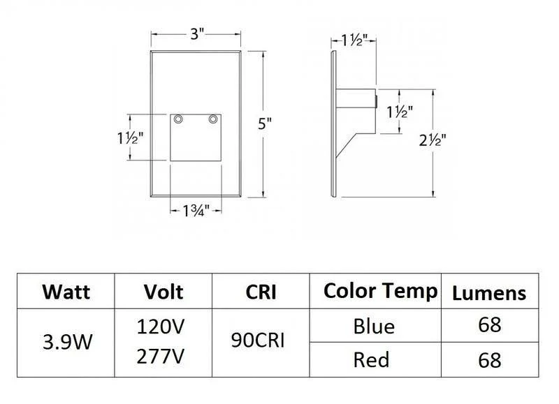 WAC LEDme Vertical Step and Wall Light - WL-LED200F-BL-GH