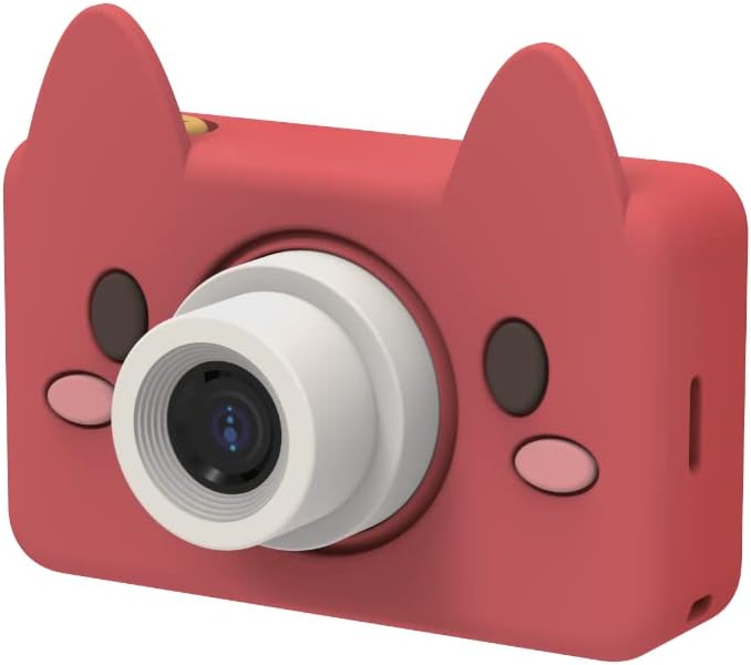 Kidamento Kids Digital Camera & Camcorder, Soft BPA-Free Silicone Casing, WiFi & App, 16GB Memory - Model C - Akito The Pig Pack of 2