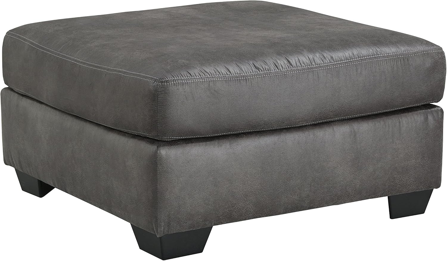 Signature Design by Ashley - Bladen Contemporary Faux Leather Oversized Accent Ottoman, Slate Gray