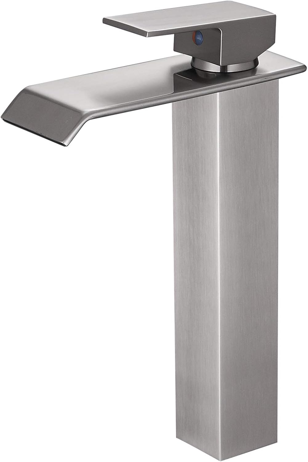 Bathfinesse Matte Black Vessel Sink Faucet Waterfall Bathroom Faucet for Bowl Sink Modern Vanity Lavatory Supply Lines Hose Lead-Free