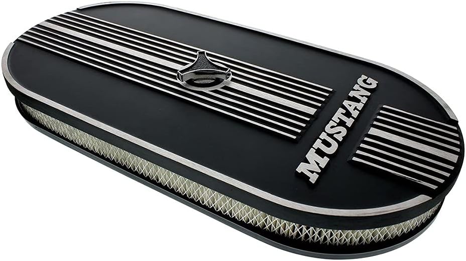 United Pacific Aluminum Mustang Script Oval Air Cleaner For Single 4 Barrel Carburetor