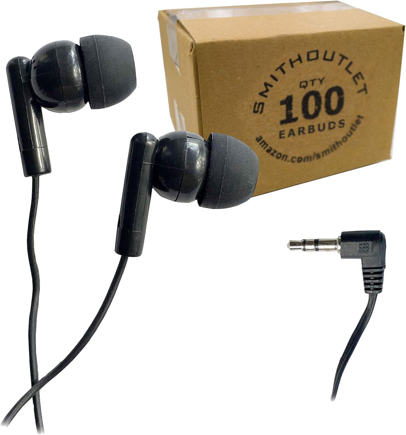 SmithOutlet 100 Pack Classroom Student Testing Headphones Earbuds in Bulk