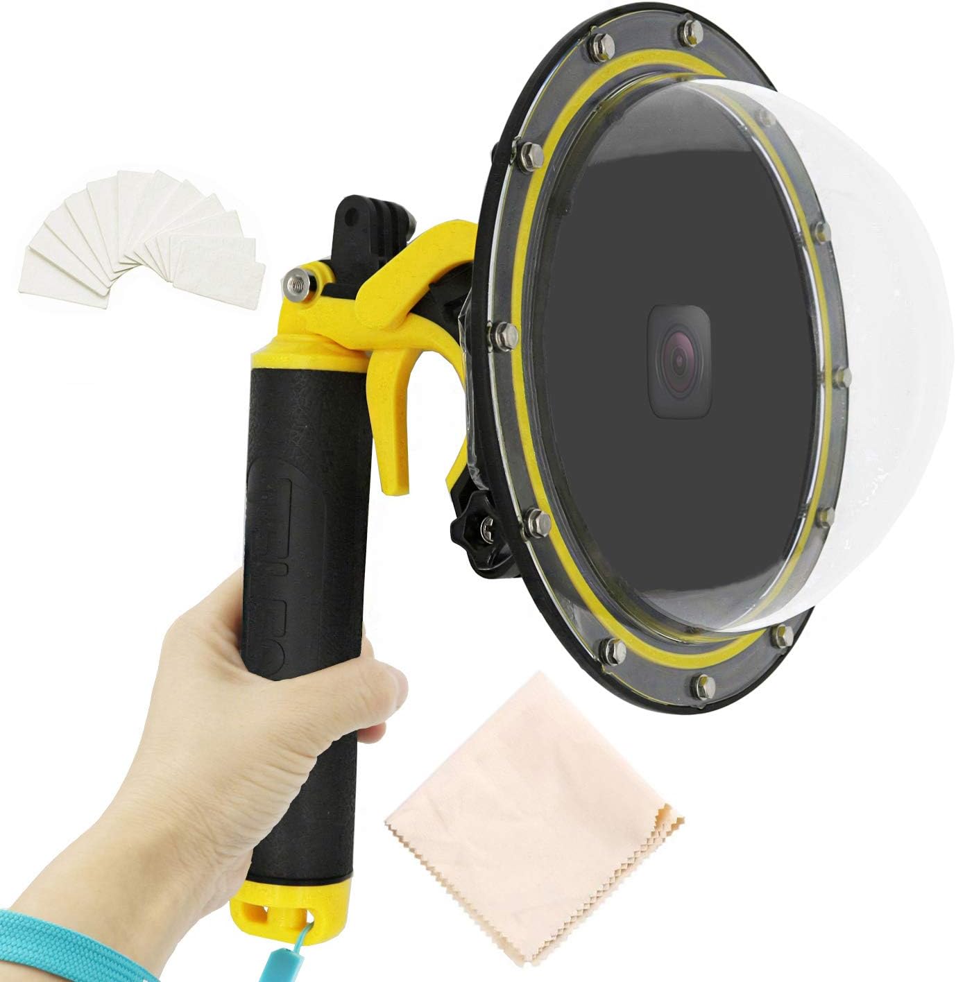 Gurmoir 6 inch Dome Port for Gopro Hero10/Hero9 Black,Snorkeling Underwater Diving Case with Waterproof Housing Case Trigger and Soft Rubber Floating Grip for Gopro 10/9 Accessories