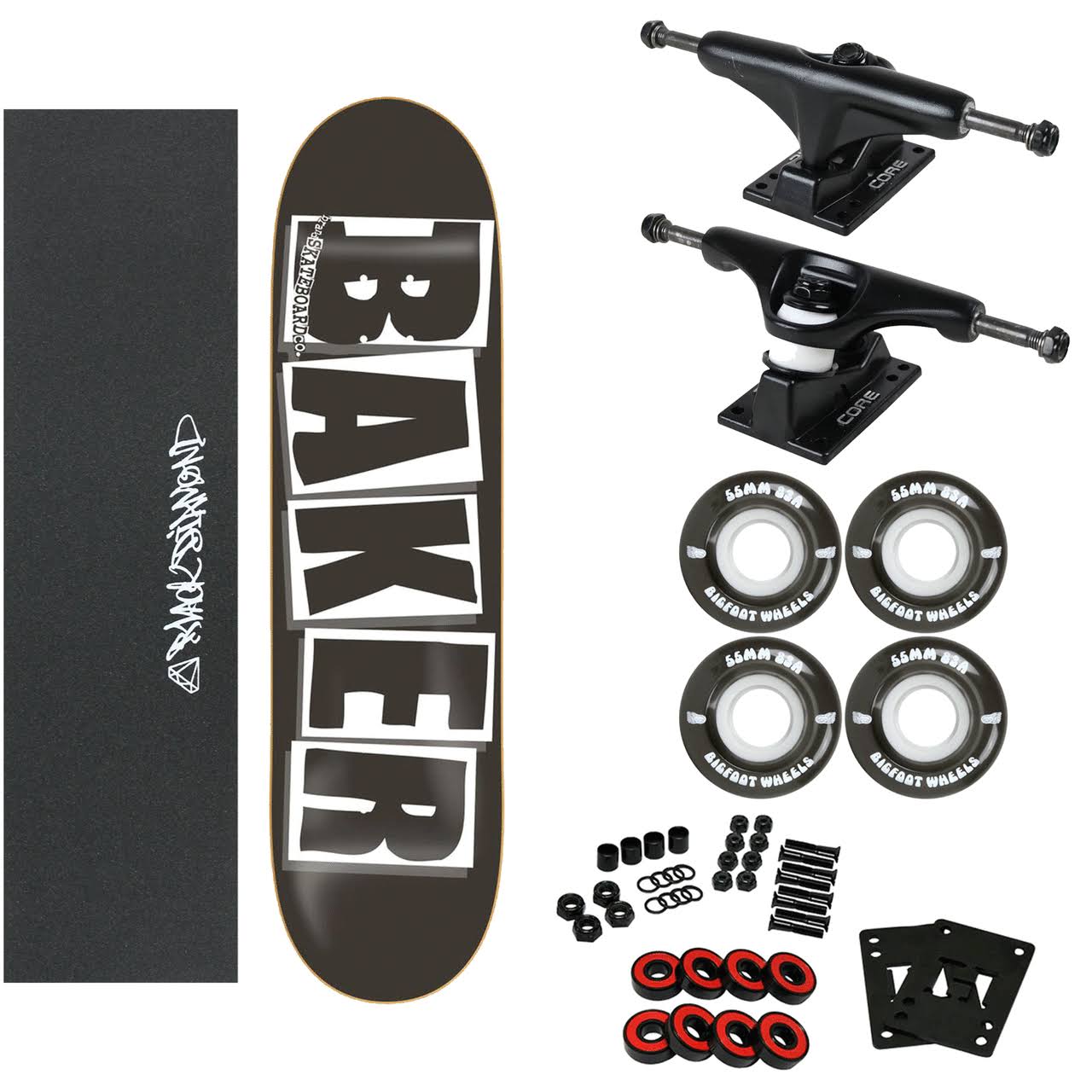 Baker Complete Logo Black 8.475x22 with 83A Soft Wheels