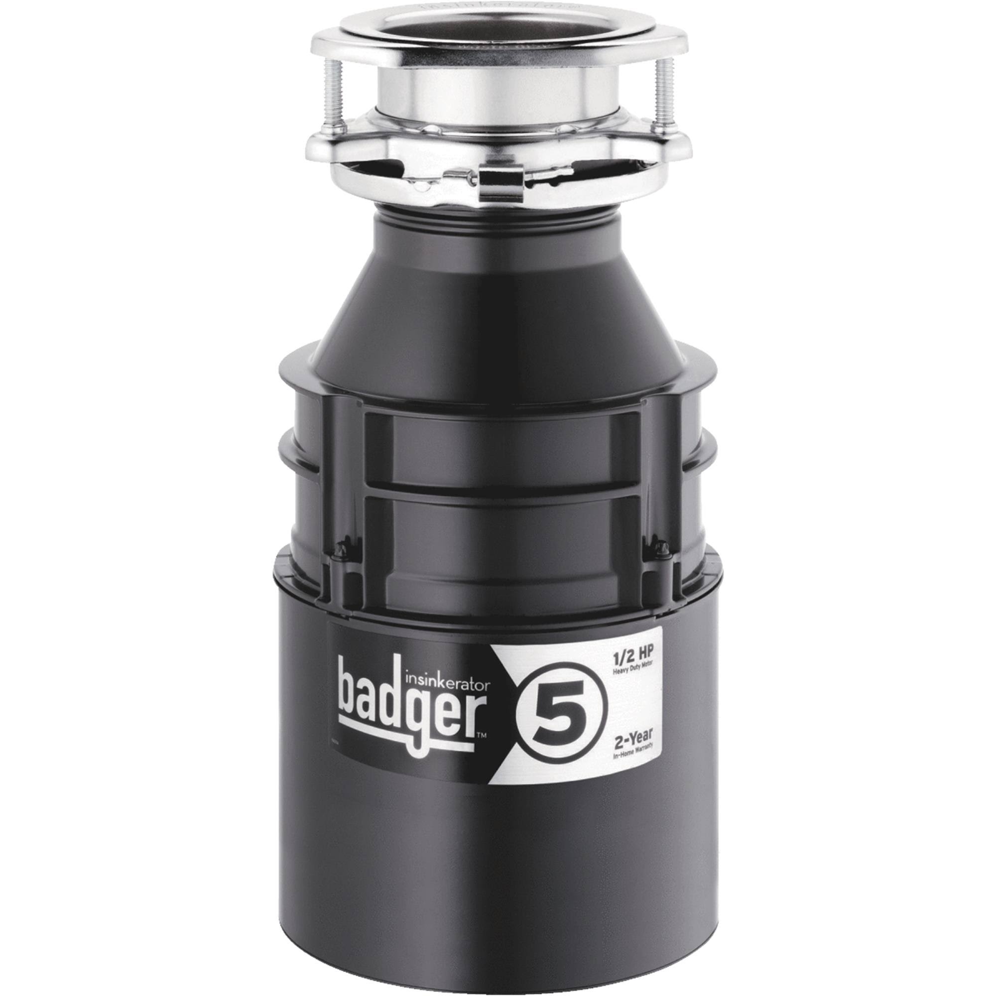 InSinkErator Badger 5 1/2 HP Garbage Disposal, Black, 6.75x22 x 12.625x22