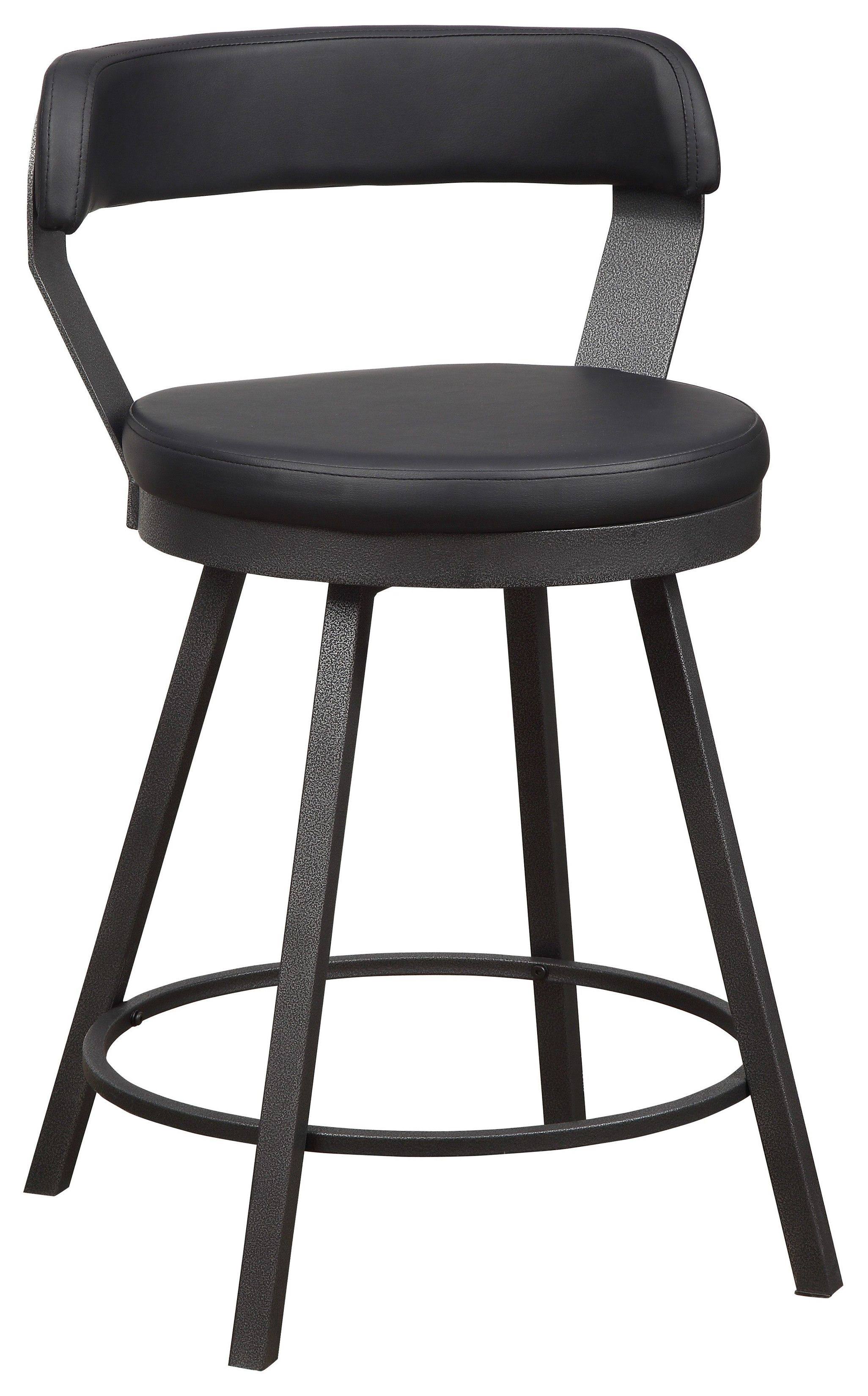 Homelegance Appert Swivel Counter Height Chair, Black Color, Set of 2