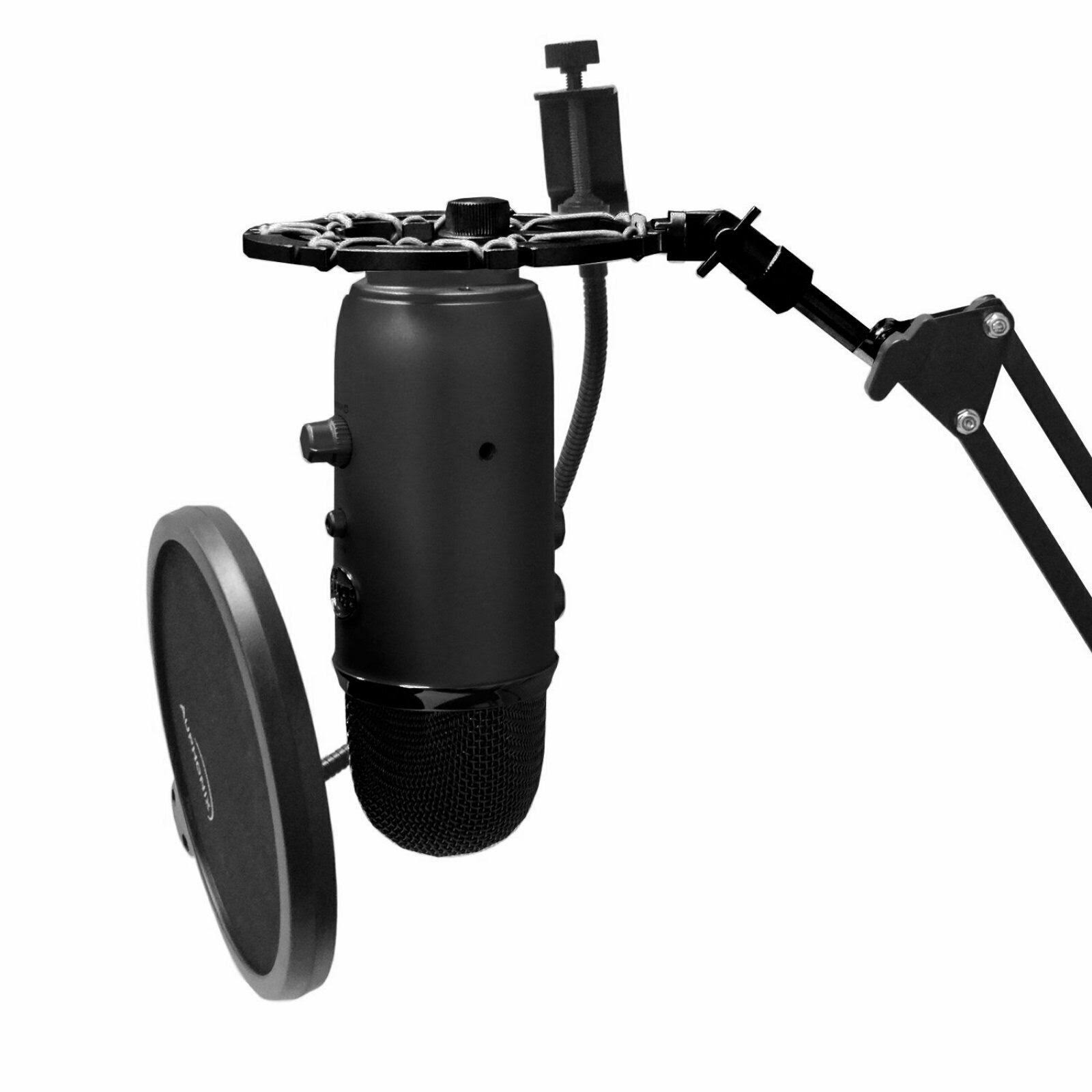 Auphonix Black Shock Mount Compatible with Blue Yeti Mic