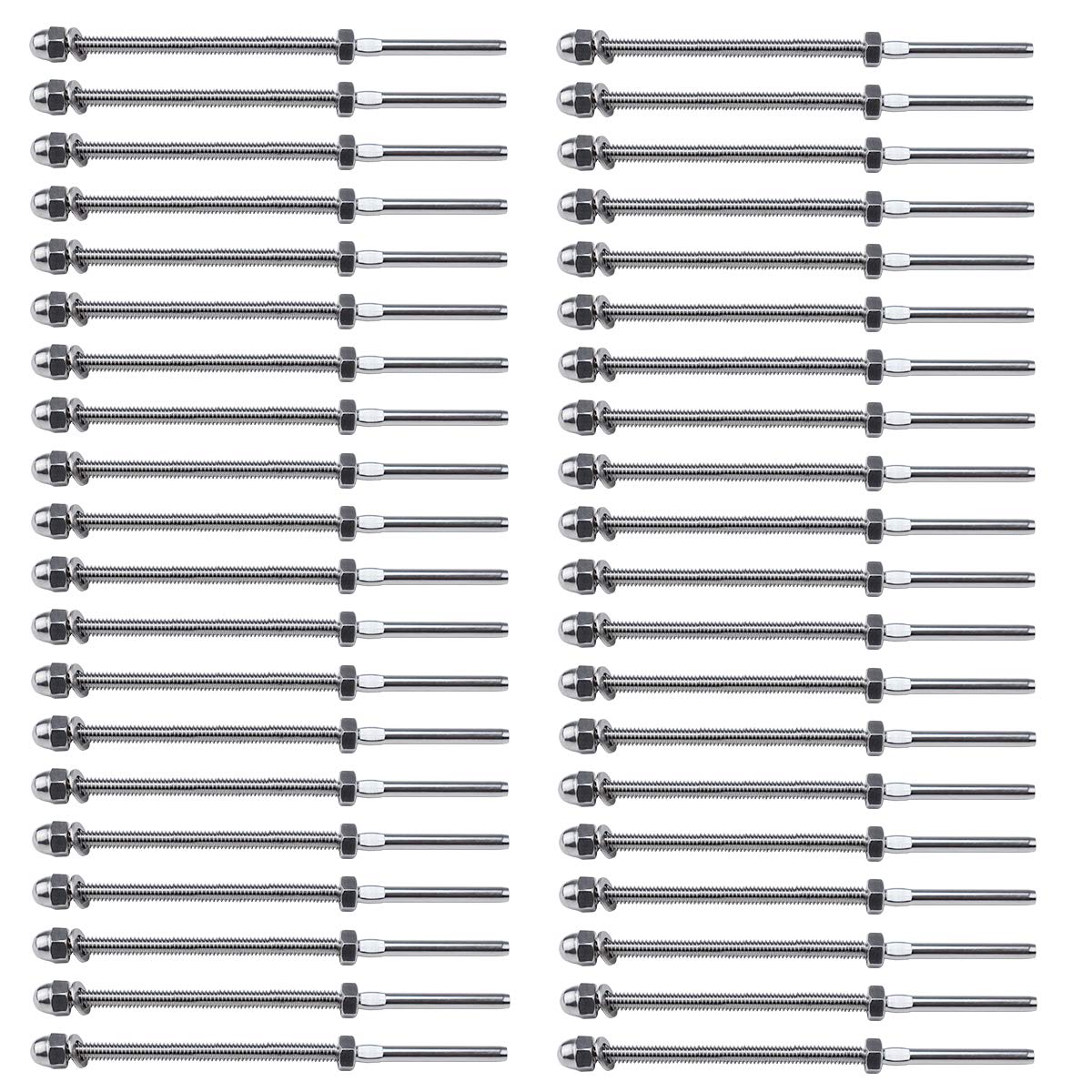 Muzata 40Pack Hand Swage Threaded Stud Tensioner 1/8