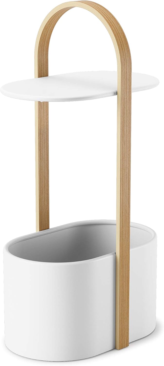 Umbra Bellwood Side Table with Storage and Cable Management, White Pack of 2