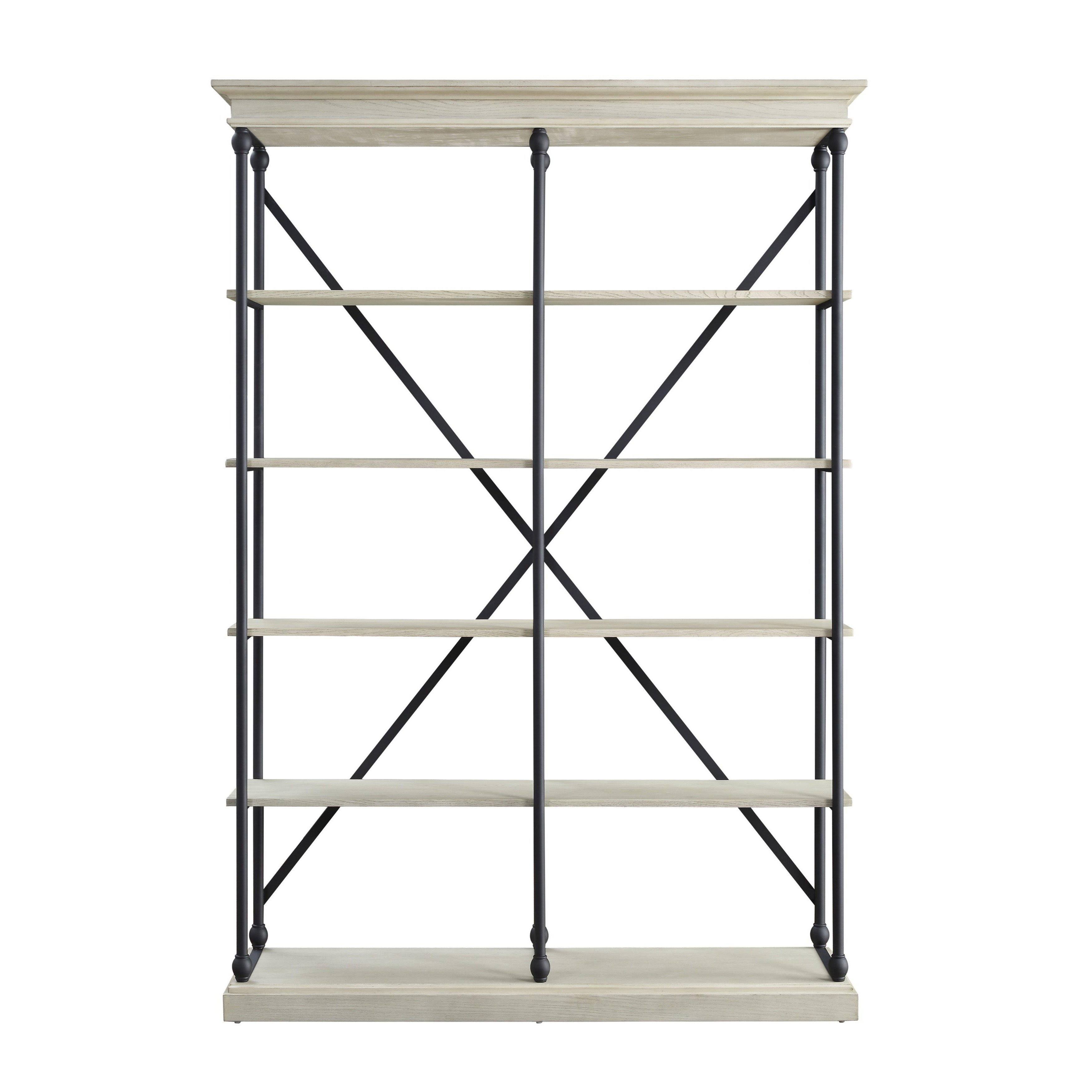 Acme Rukia Bookshelf, White u0026 Black Finish 93034