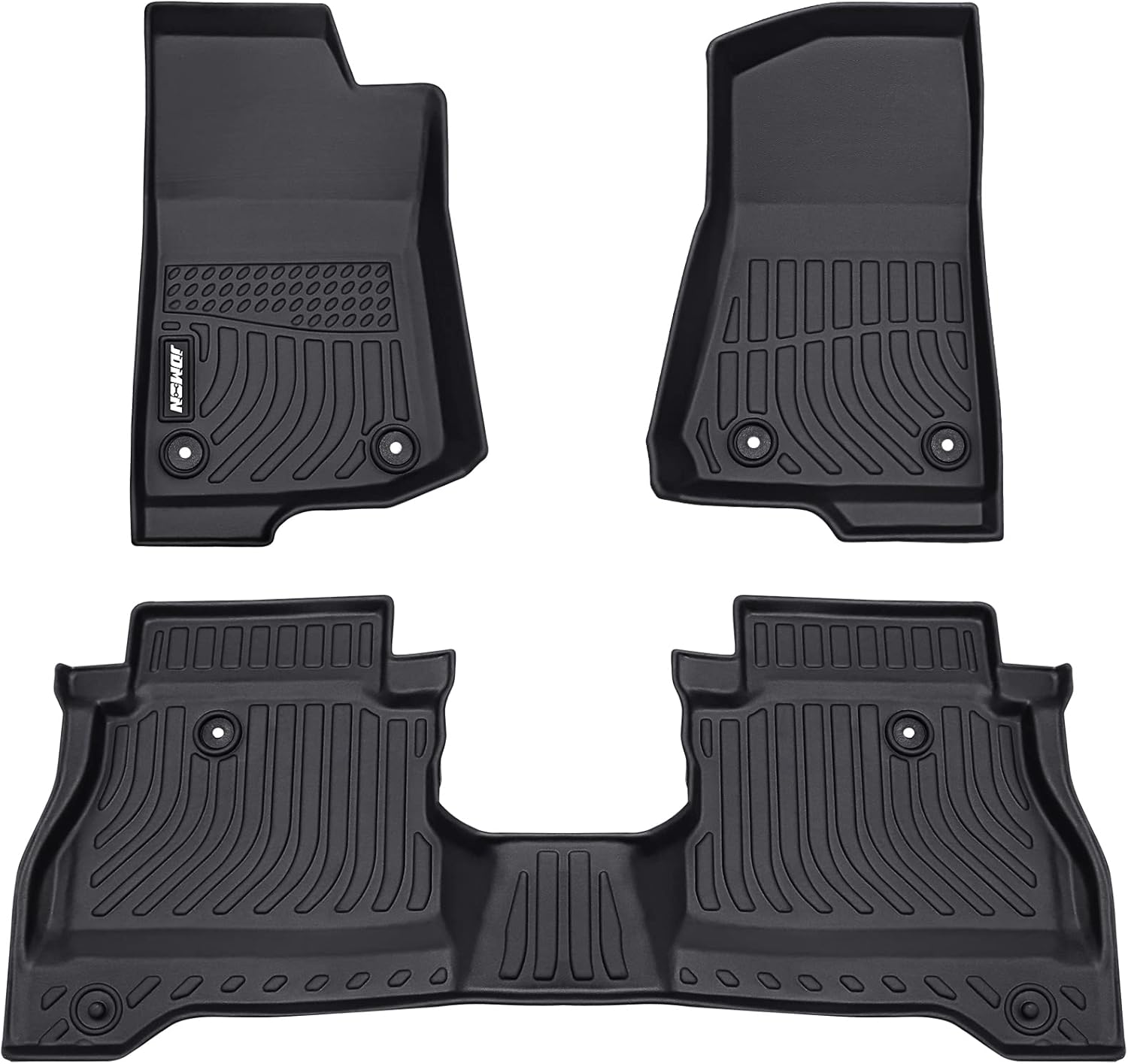 JDMON All Weather Floor Mats Compatible with 2020-2022 Jeep Gladiator JT 4 Door, 2 Row Front & Rear Black TPE Floor Liner