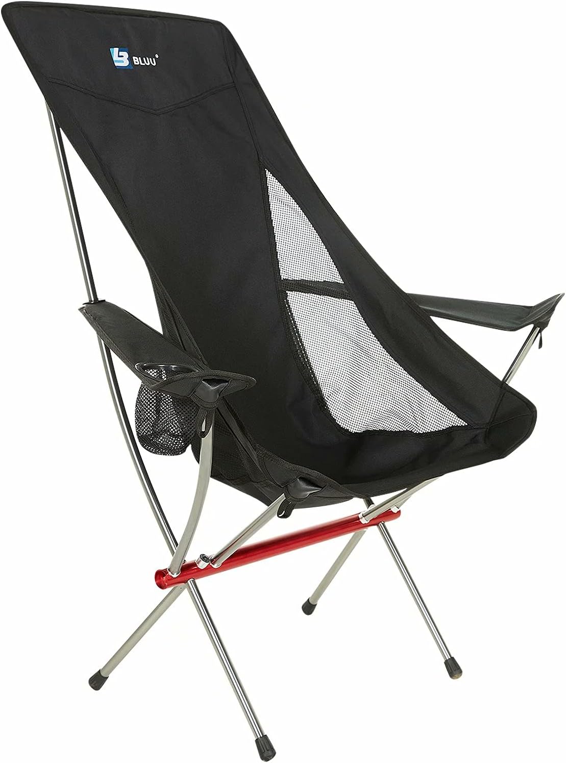 BLUU Ultralight Foldable Camping Chairs, Portable Folding Camp Chair, High Back Compact Lightweight Backpacking Chair with Armrests for Adult Outdoor Travel Hiking & Fishing