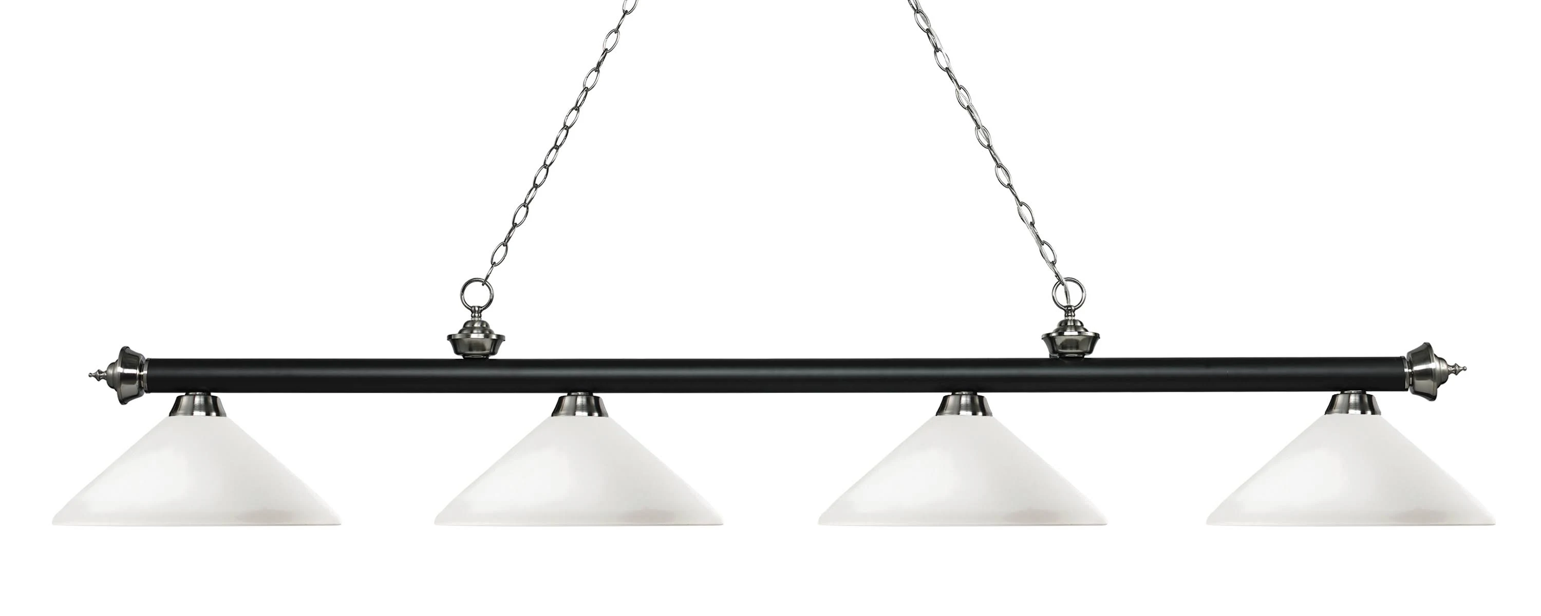 Riviera Matte Black u0026 Brushed Nickel 4 Light Island/Billiard Light - Z-Lite 200-4MB+BN-AMO14