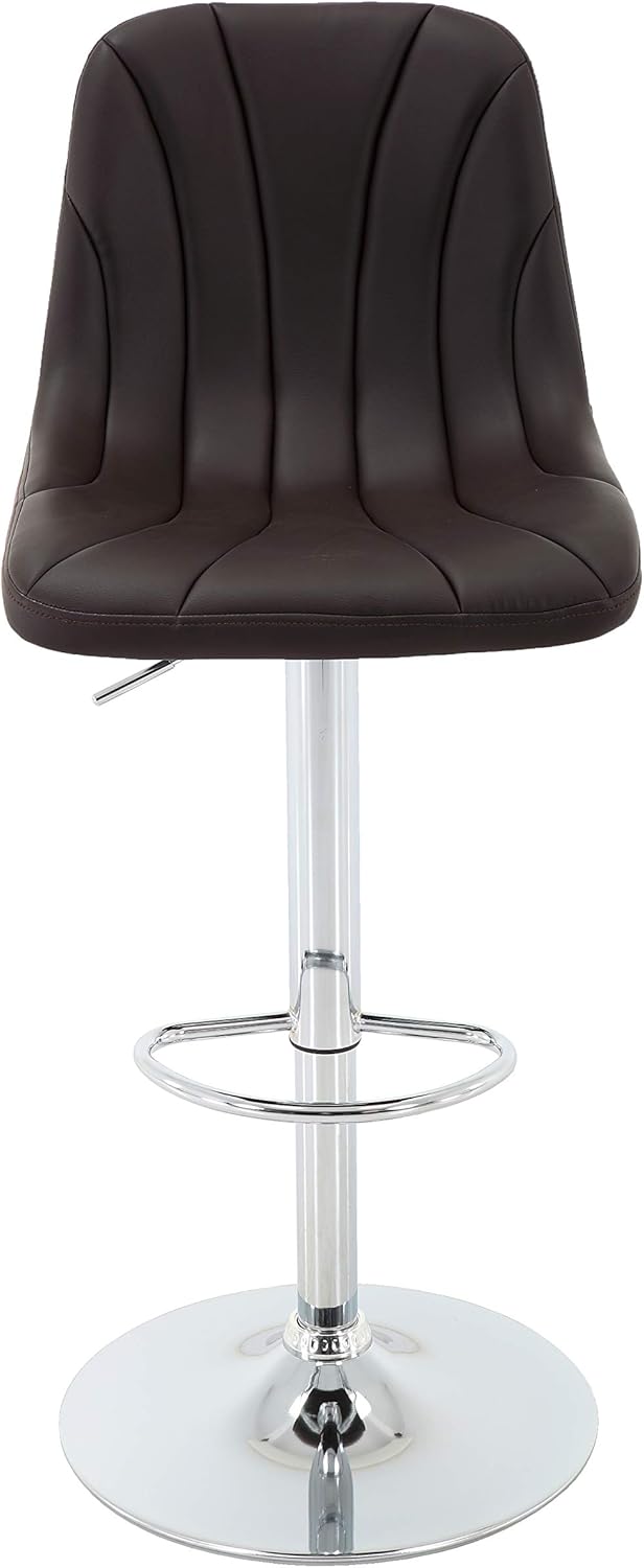 Brage Living Phoenix Leatherette Counter and Bar Height Adjustable Swivel Bar Stool with Footrest - Dark Brown Pack of 2