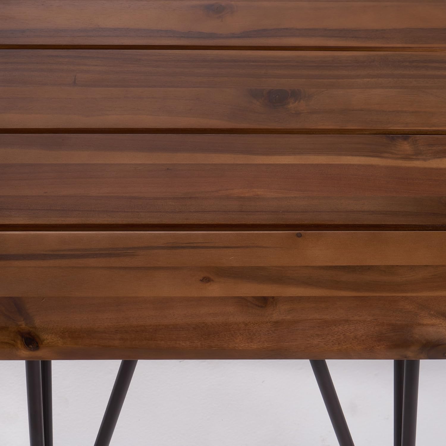 Christopher Knight Home Zion Outdoor Industrial Rustic Iron and Acacia Wood Accent Table, Teak Finish With Rustic Metal