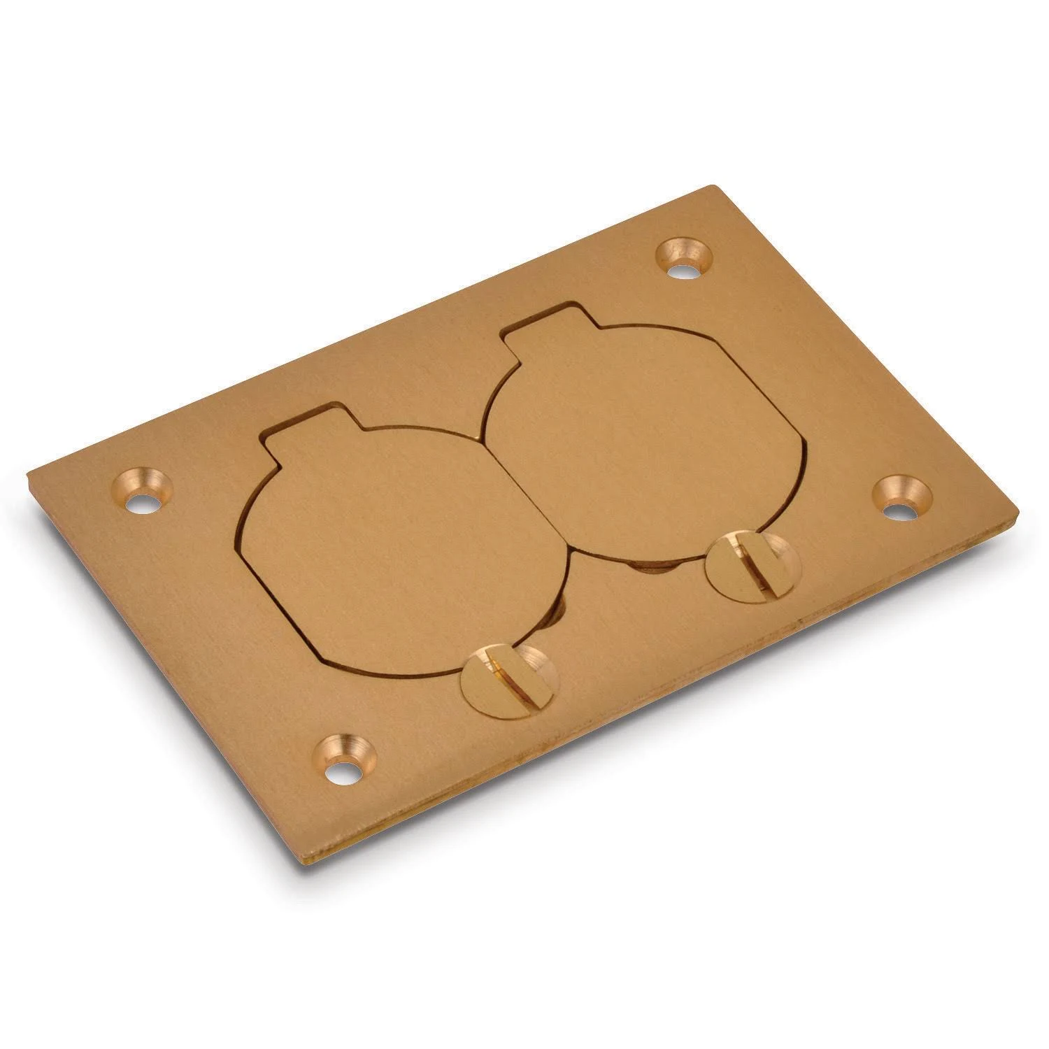 Steel City P-64-DS MopTite Duplex Receptacle Cover PLATE; Brass