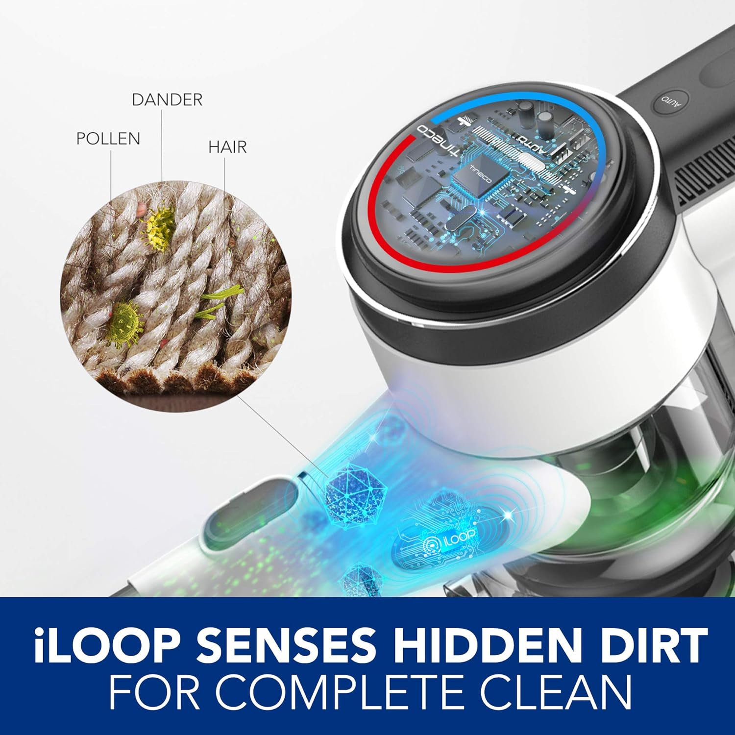 Tineco Pure ONE S12 Smart Cordless Stick Vacuum, 500W Motor for Strong Suction on Carpets & Pet Hair, Sensor Technology Optimizes Power and Runtimes – Matte Black