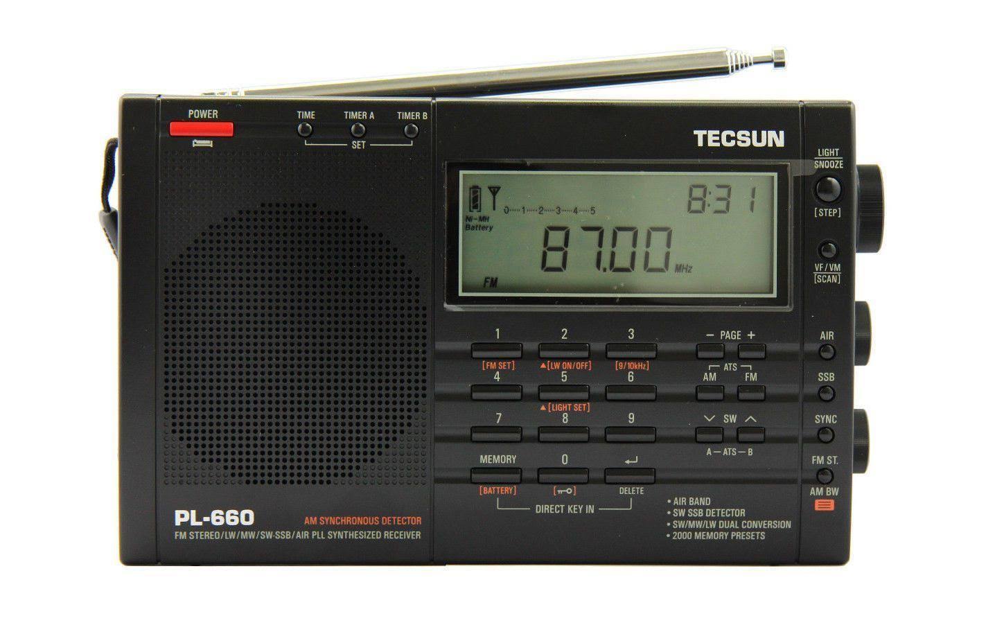 Tecsun PL660 PLL Fm/Stereo MW LW SW SSB Air Band Black Color