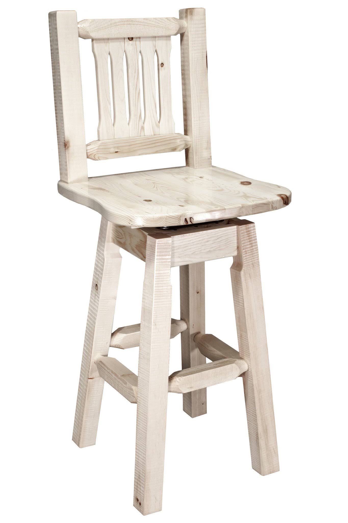 Montana Woodworks Homestead Swivel Barstool with Back