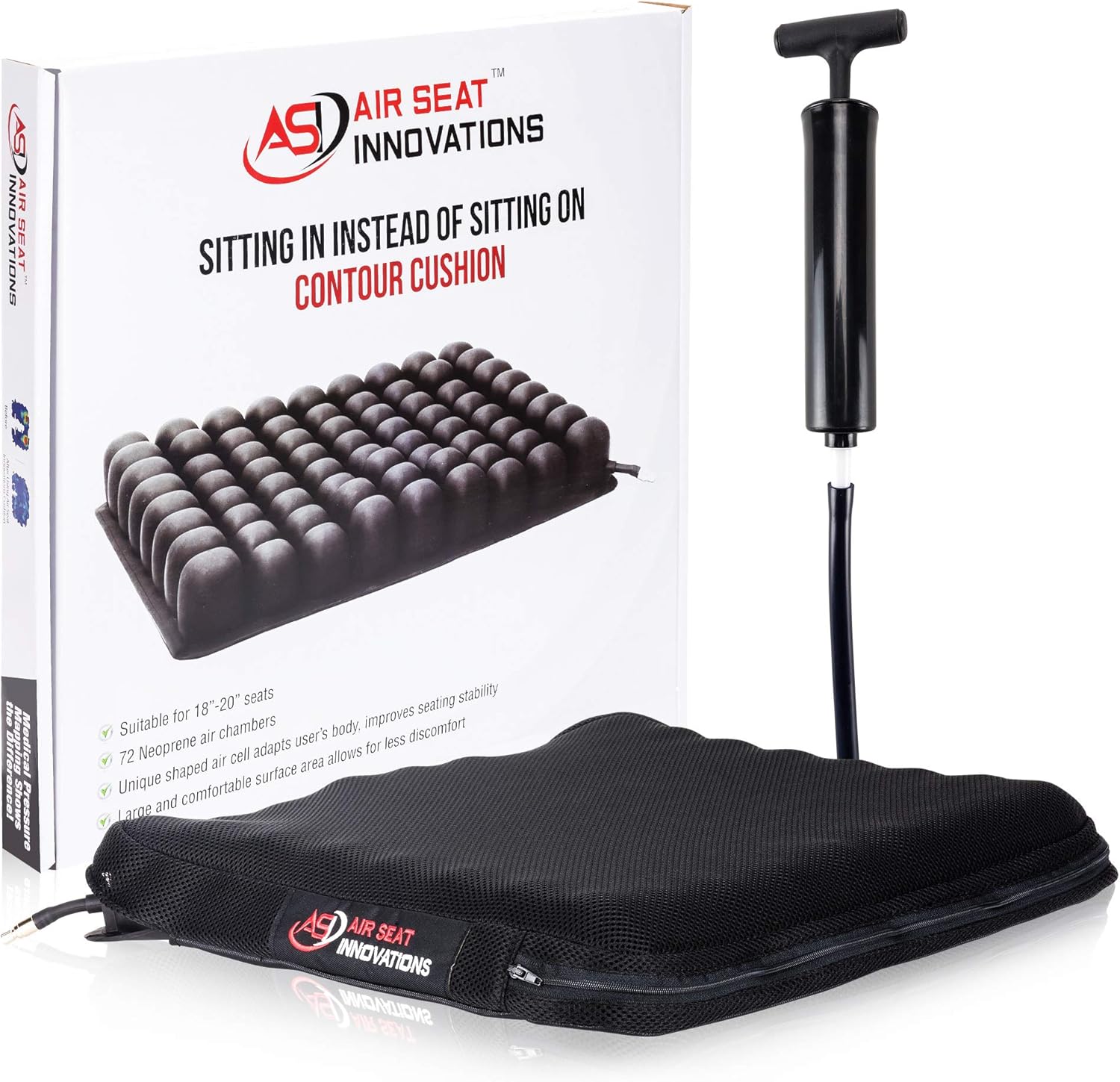 Contour Profile Air Cell Seating and Positioning Wheelchair Premium Seat Cushion | Provides Relief for Back, Sciatica, Tailbone, Coccyx, Ulcer Pain