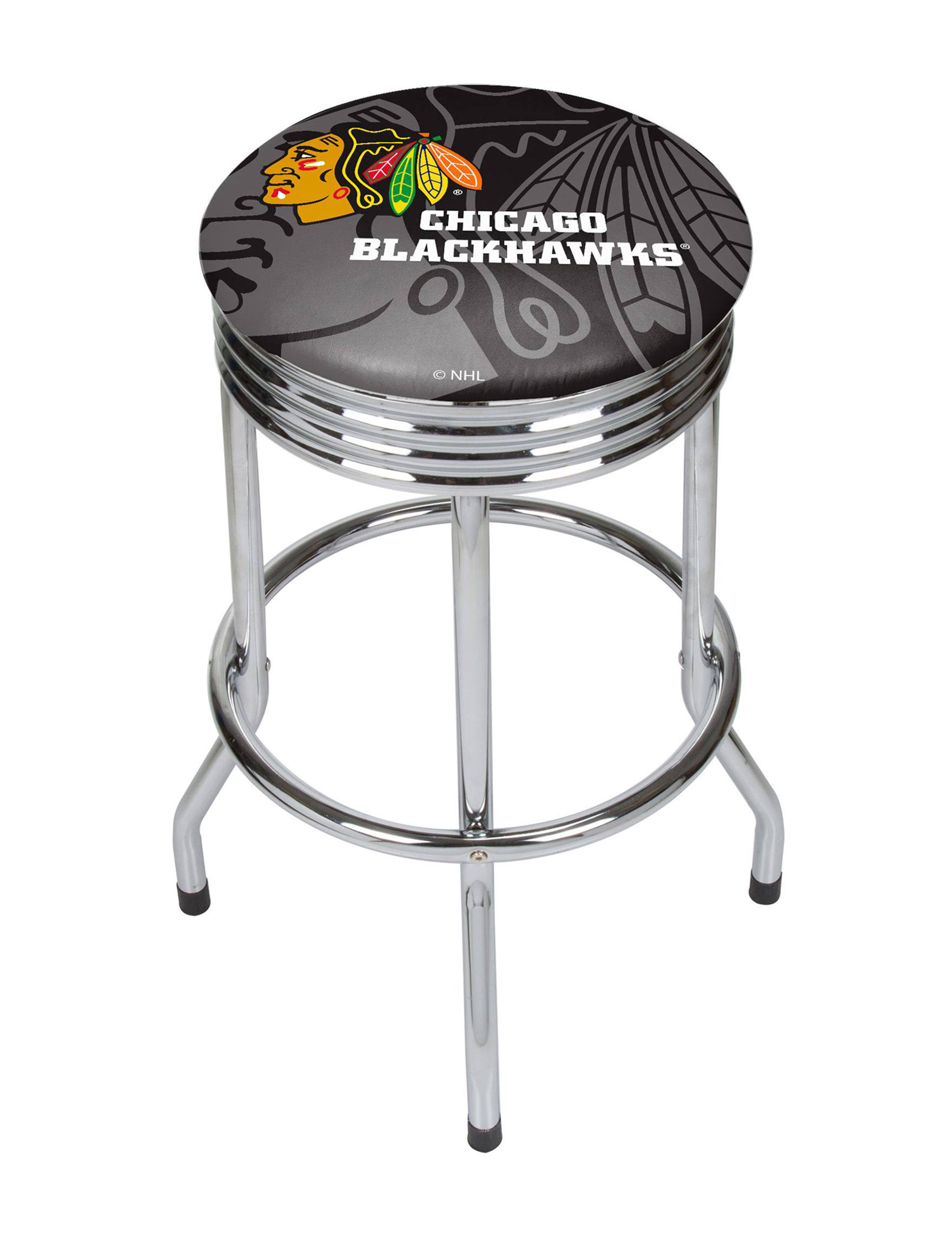 NHL Chrome Ribbed Bar Stool - Chicago Blackhawks