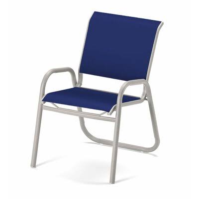 Reliance Stacking Patio Dining Chair Telescope Casual Finish: Textured Snow, Fabric: Atlantis