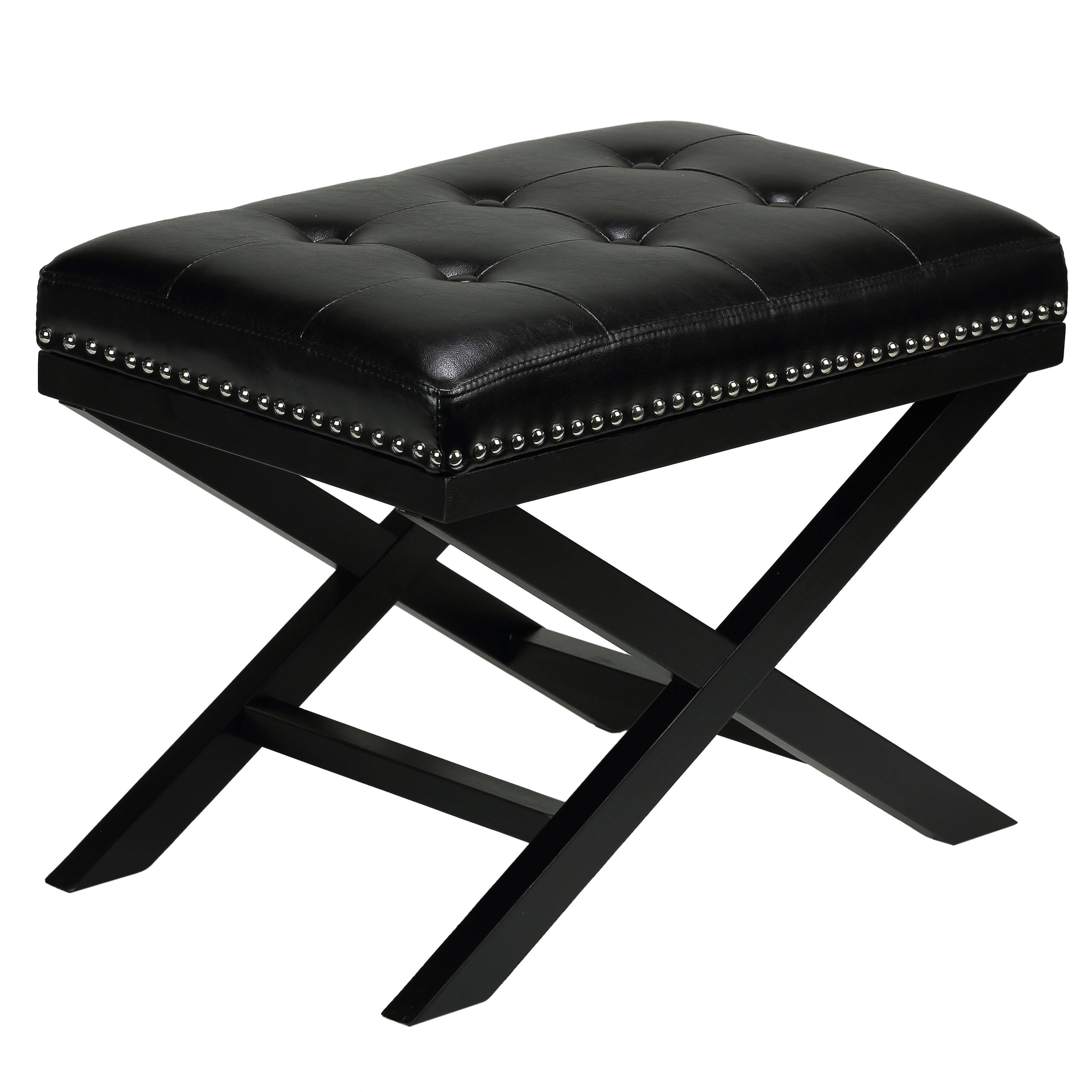 Cortesi Home Kayla x Bench Ottoman; Black