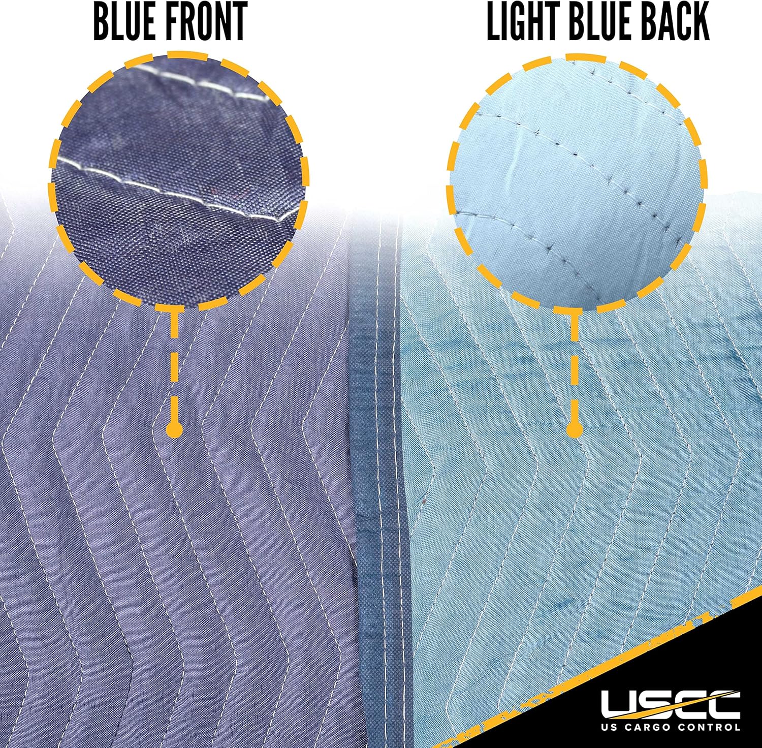 US Cargo Control Mega Mover Moving Blankets - 80 Inches Long By 72 Inches Wide - Strong and Durable Blue Polyester Material - Protect Your Valuables During A Move Or While In Storage - 12 Pack