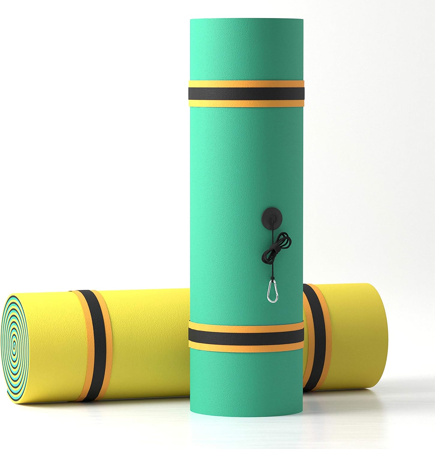 SOWKT Newest Model 12 x 6 Feet Floating Water Pad - Floating Island for Lakes or Pools - Giant Lily Pad Holds up to 6 Adults or 14 Kids. Unlimited Fun! (Orange/Black/Green)