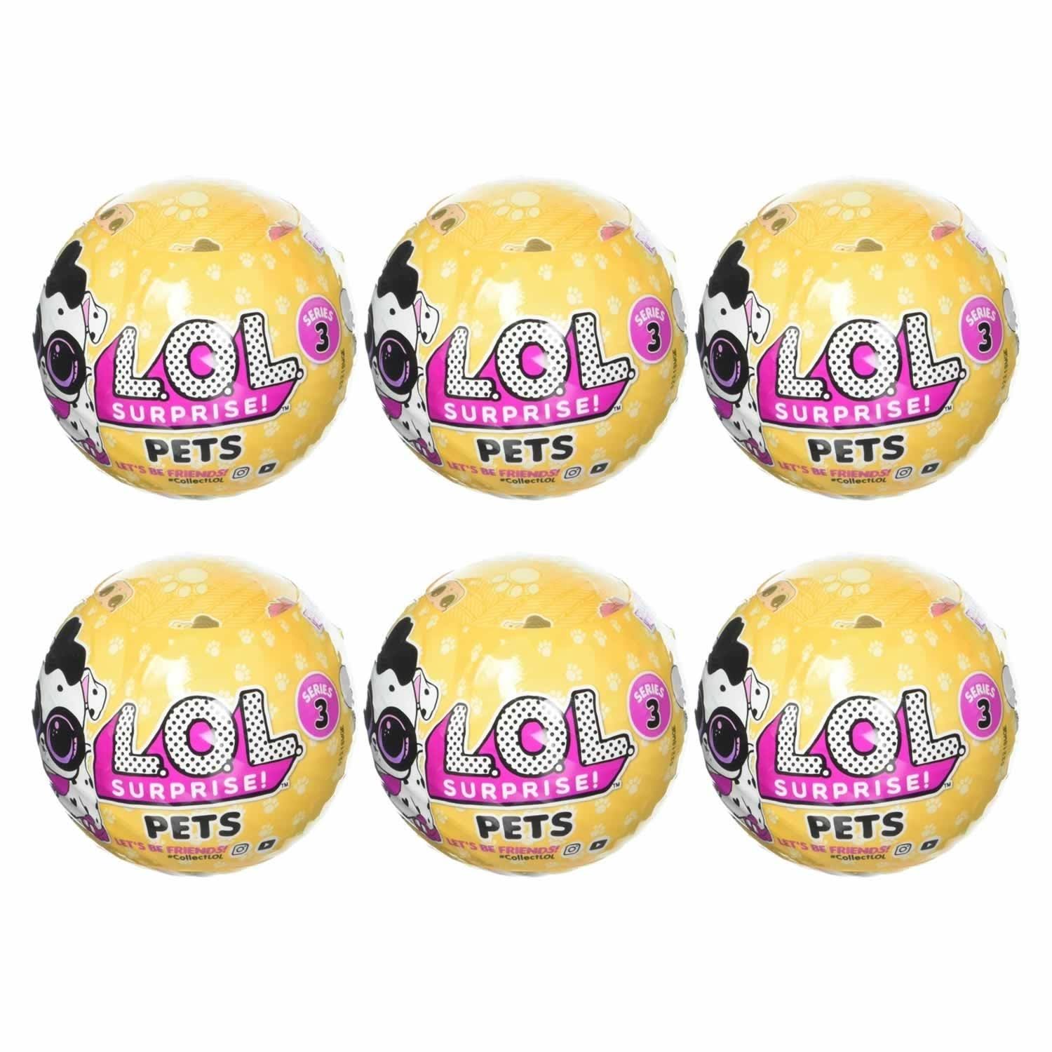 L.O.L. Surprise! Pets Season 3 Wave 2 6-Pack Doll Balls Set Lol MGA